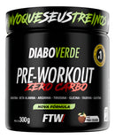 Pré Treino Diabo Verde Pre-Workout Zero Carboidrato Piña Colada 300g FTW
