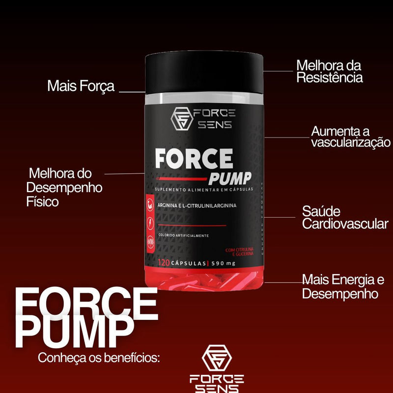 Force Pump 120 Cápsulas vasodilatador e pre treino