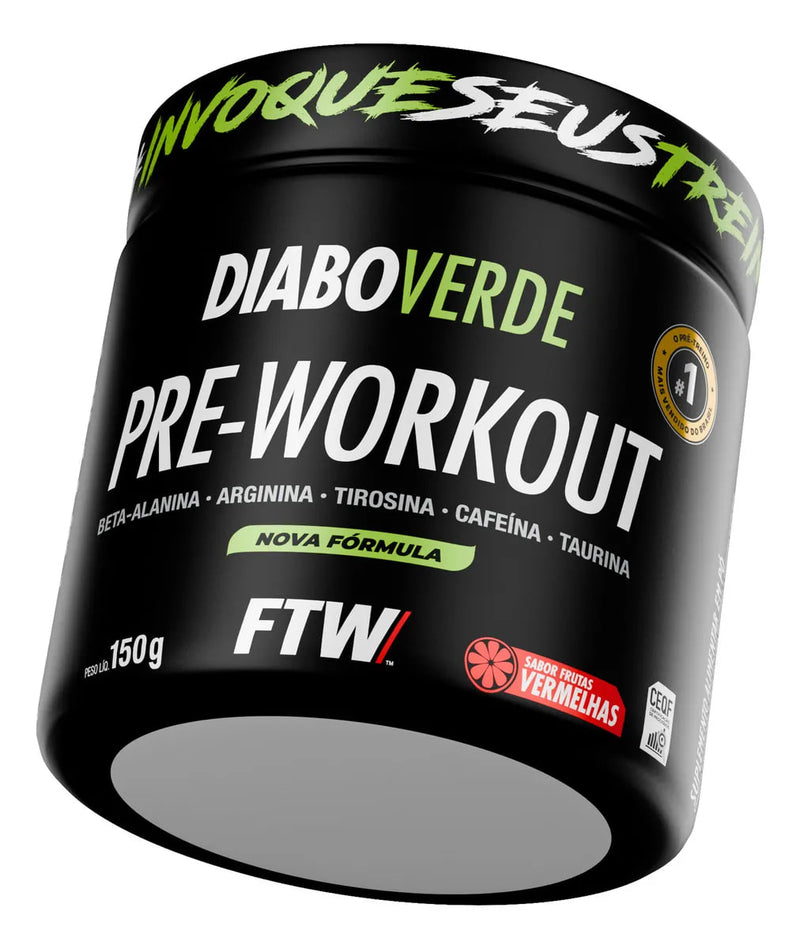 Pre Treino Pre Workout Pote 150g FTW - DIABO VERDE Varios sabores