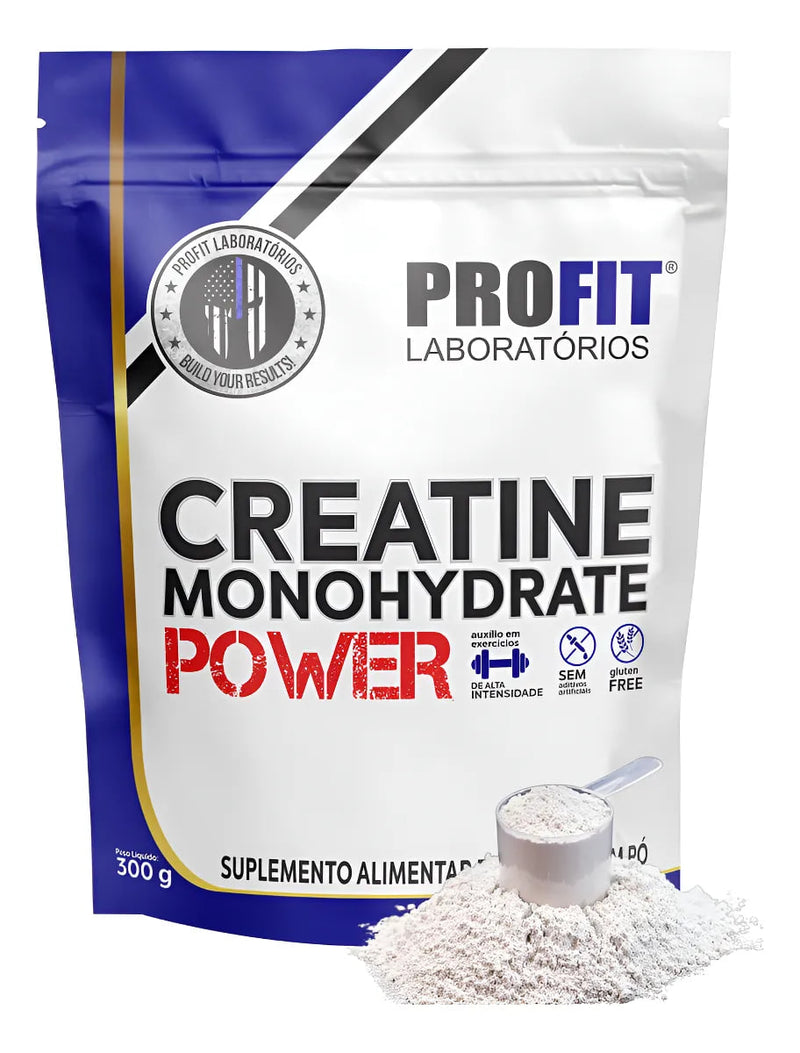 Creatina Monohidratada Power 300g Refil Profit Sabor Natural