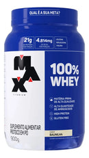 100% Whey protein em pote de 900g Max titanium
